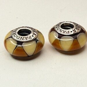 Pandora Butterscotch Toffee Swirl Murano Glass Charm – Retired
